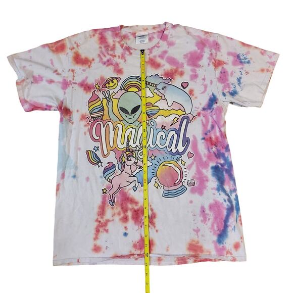 Port and Company Magical TShirt Customized Tye Dye Large Alien Unicorn - Picture 4 of 7